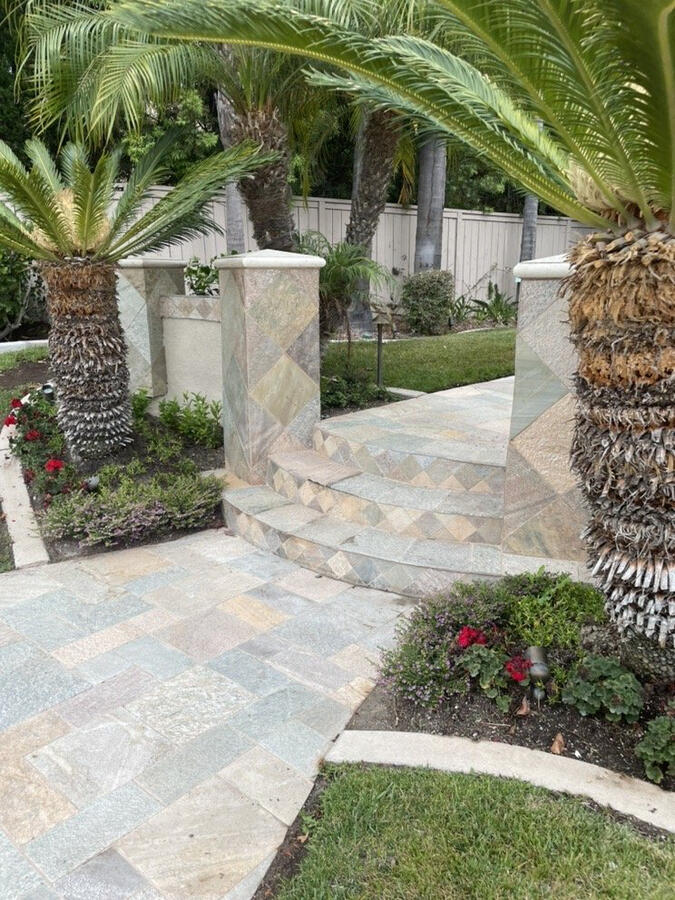 Fireplace, mitered edges