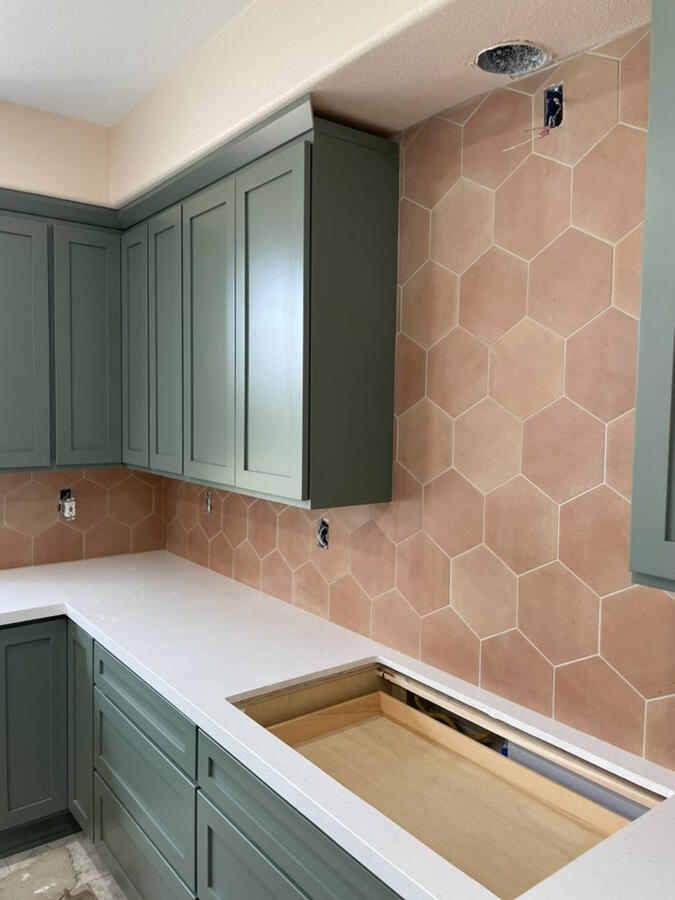 Hexagon backsplash